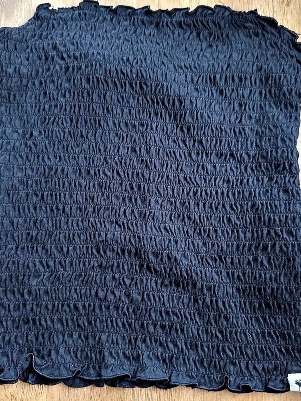 Abercrombie Black Smocked Crop Top
